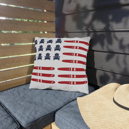 American Flag Lake Water Ski Adirondack Chair Pillow | Outdoor Pillows