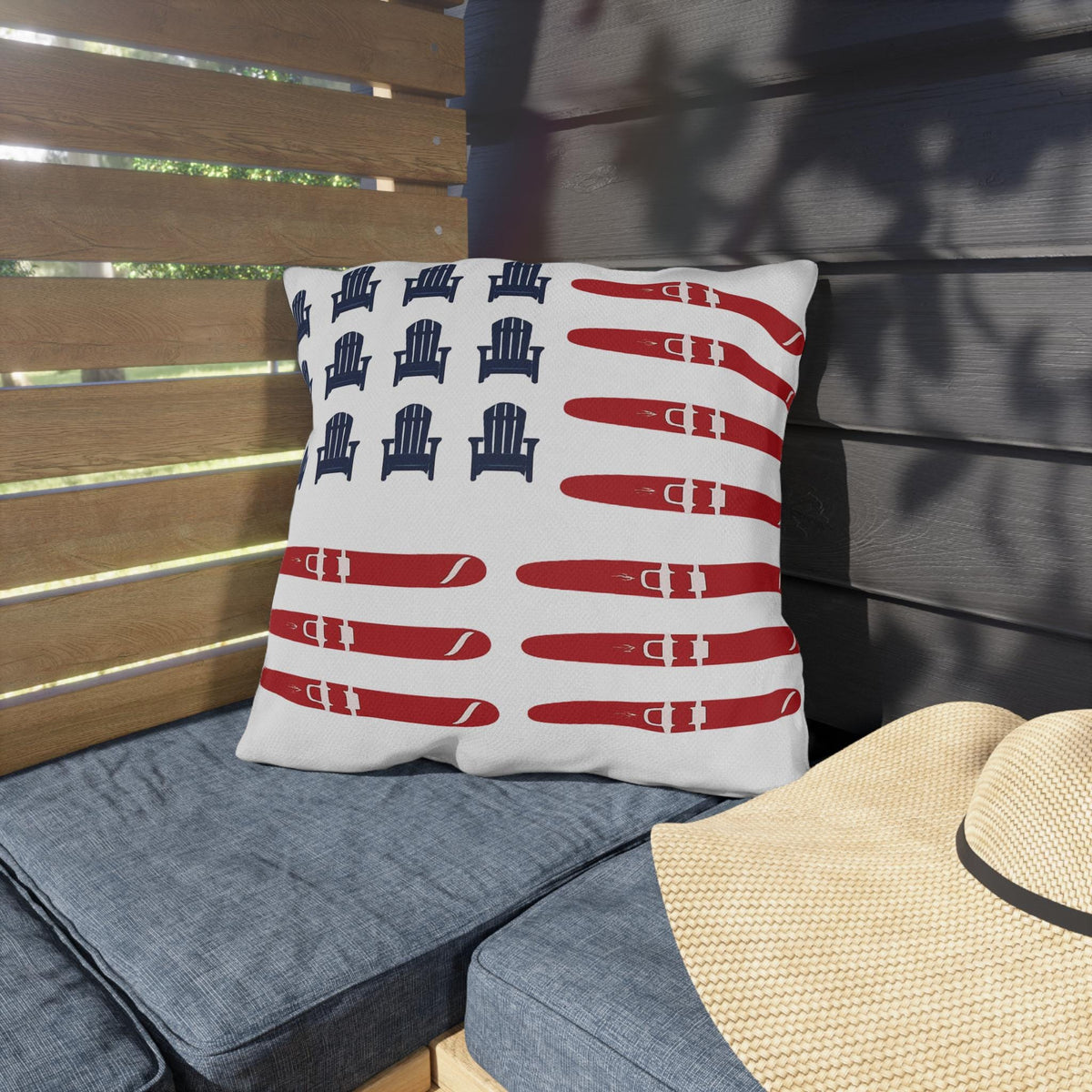 American Flag Lake Water Ski Adirondack Chair Pillow | Outdoor Pillows