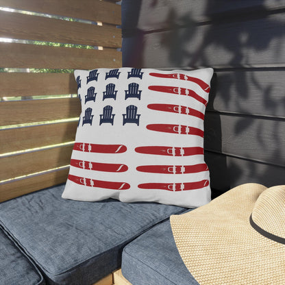 American Flag Lake Water Ski Adirondack Chair Pillow | Outdoor Pillows