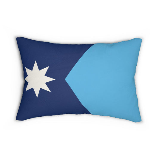 Minnesota State Flag Nautical Star Lumbar Pillow | Coastal Blue Accent