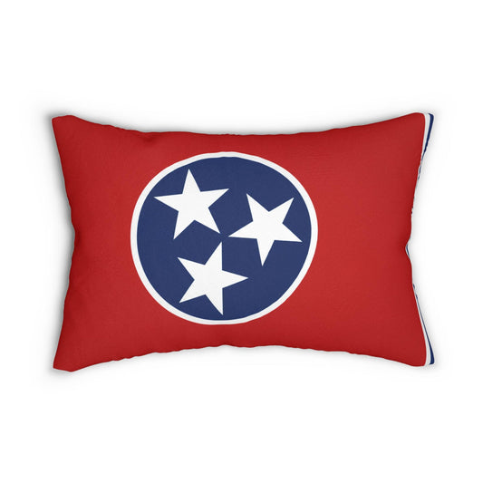 Tennessee Tri-Star Flag Lumbar Pillow | Red Blue Stars