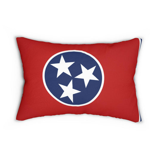 Tennessee Tri-Star Flag Lumbar Pillow | Red Blue Stars