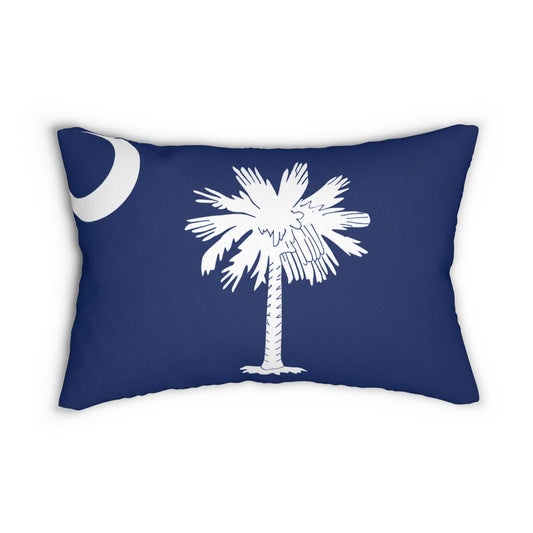 South Carolina Palmetto Moon lumbar pillow | Navy white coastal decor