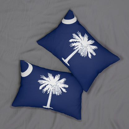 South Carolina Palmetto Moon lumbar pillow | Navy white coastal decor