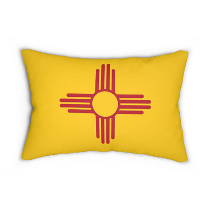 Zia Sun Symbol lumbar pillow | New Mexico inspired, yellow red