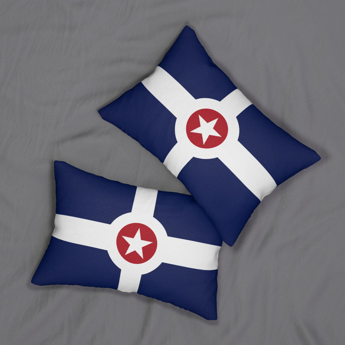 Indianapolis Flag Lumbar Pillow | Indy Circle Star Accent Pillow