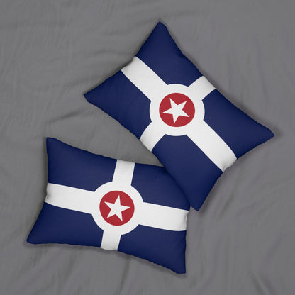Indianapolis Flag Lumbar Pillow | Indy Circle Star Accent Pillow