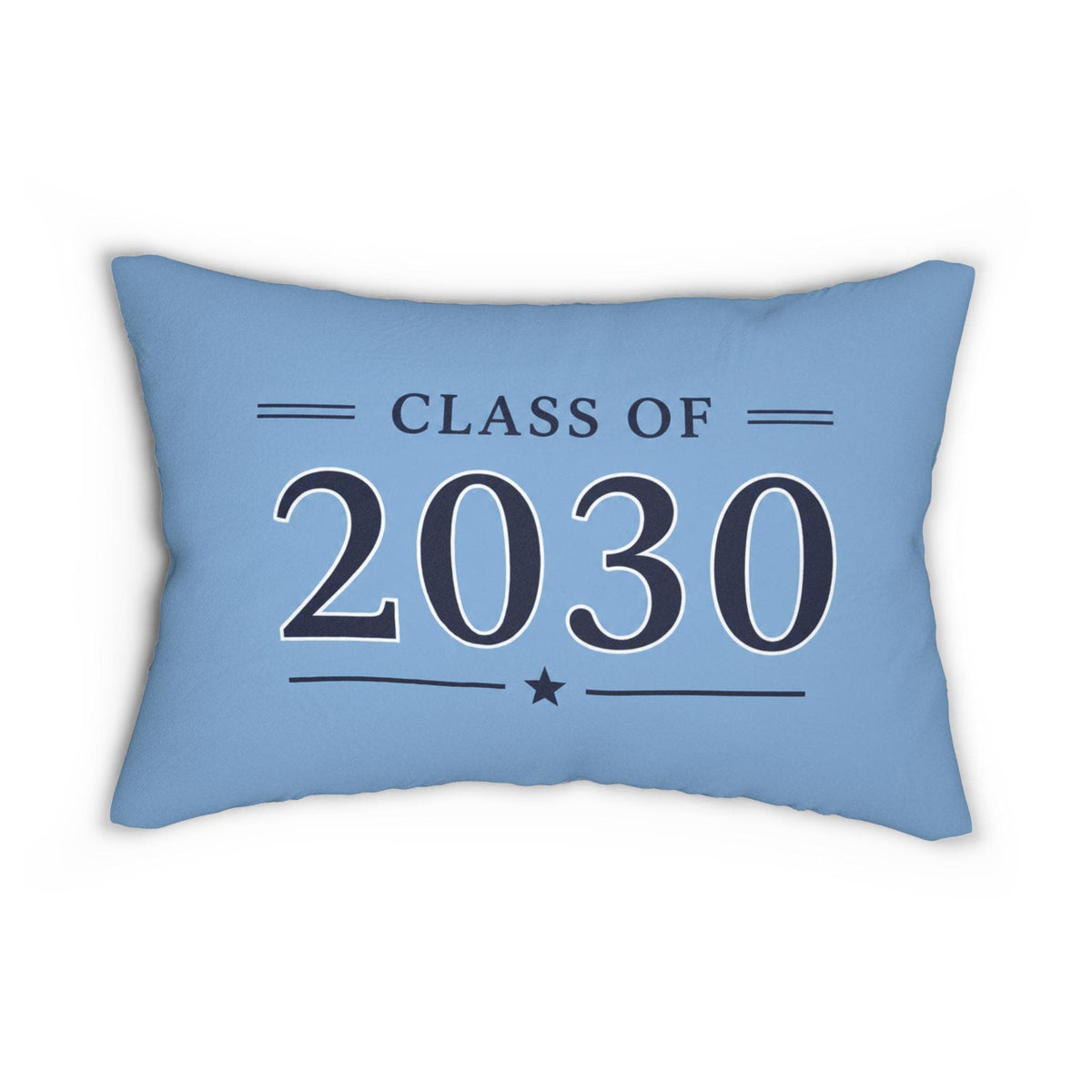Class of 2030 Striped Blue Lumbar Pillow | Graduation Nursery Decor