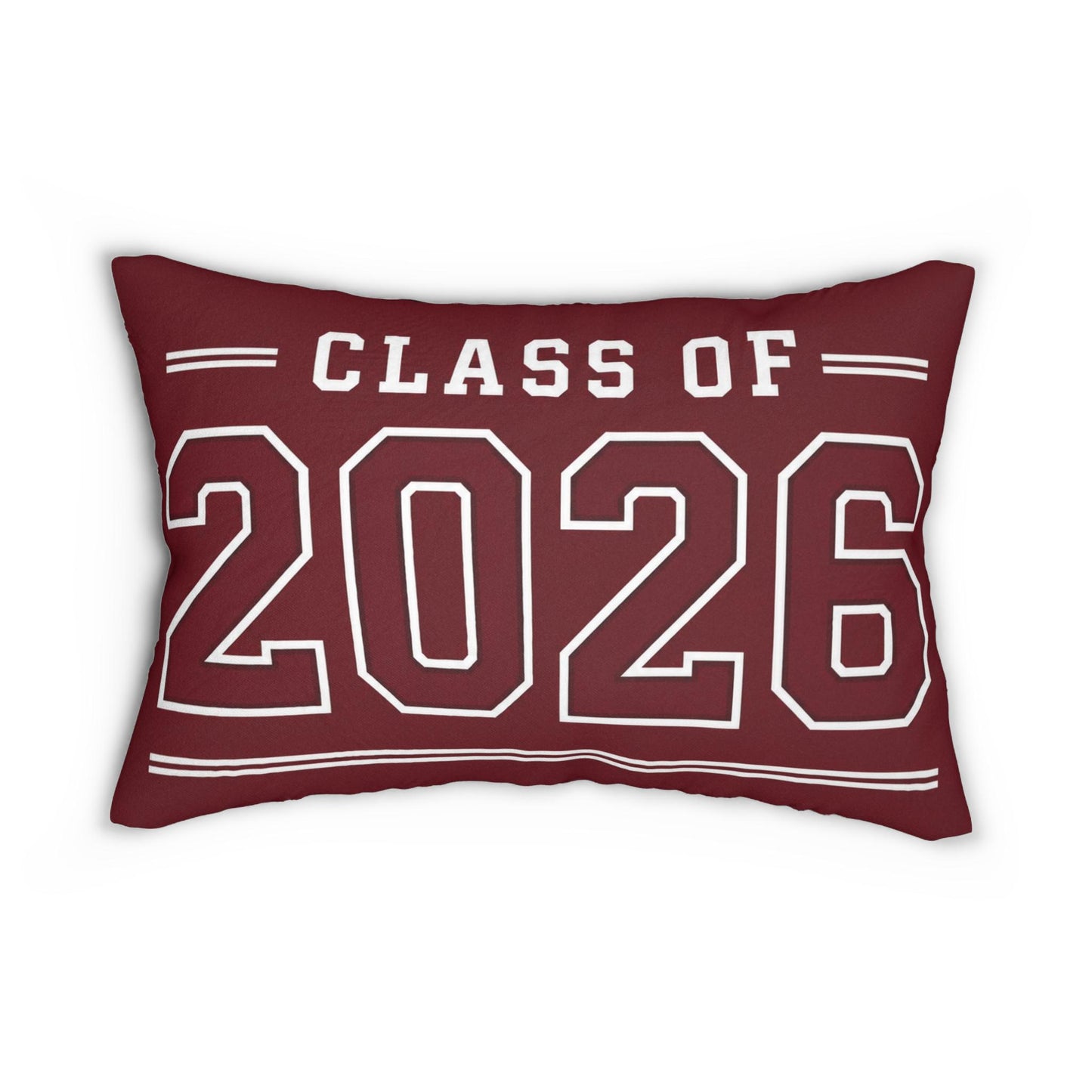 Copy of Class of 2026 Lumbar Pillow | Red Striped Spun Polyester Accent Pillow