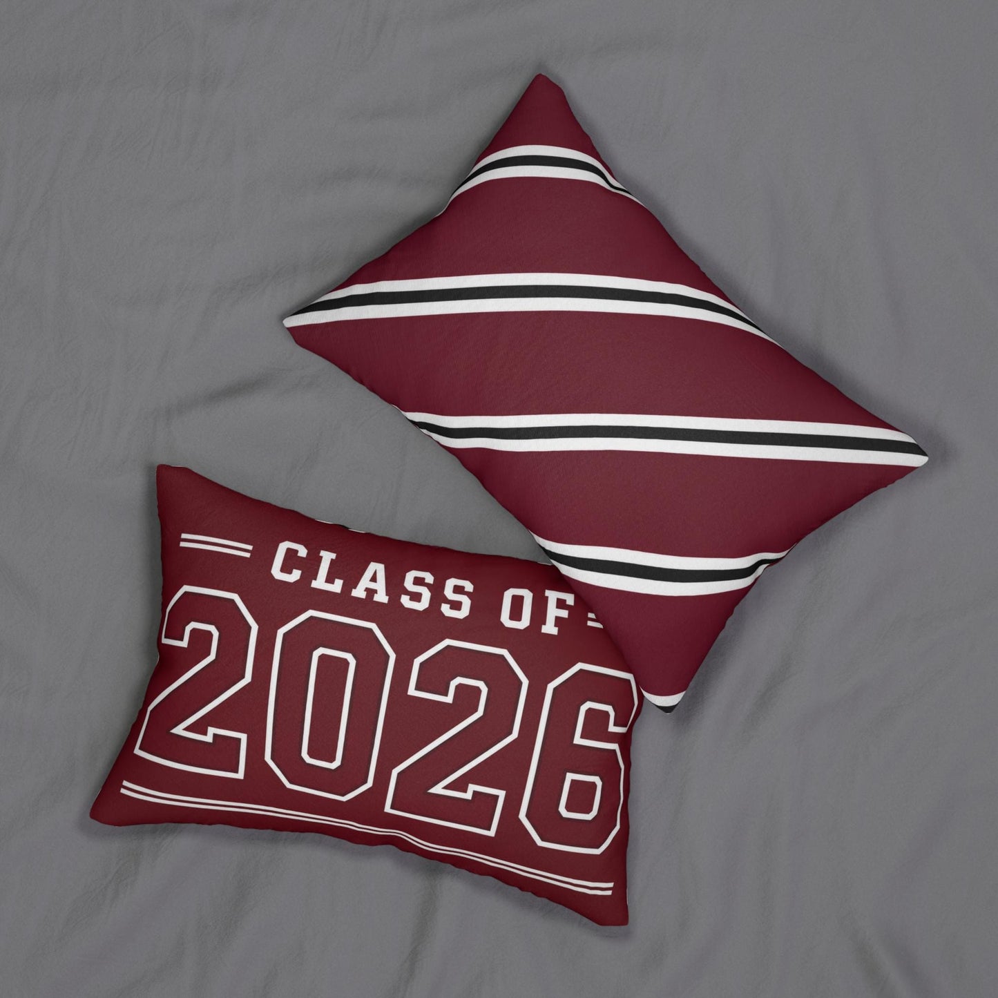Copy of Class of 2026 Lumbar Pillow | Red Striped Spun Polyester Accent Pillow