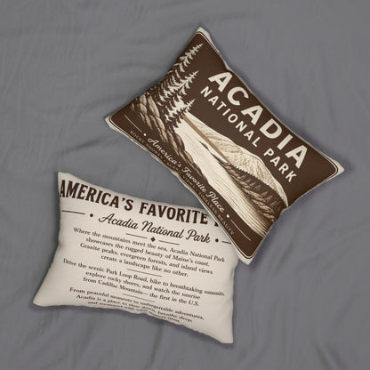 Acadia National Park Reversible Lumbar Pillow | 14x20 Maine Coastal Cabin Decor