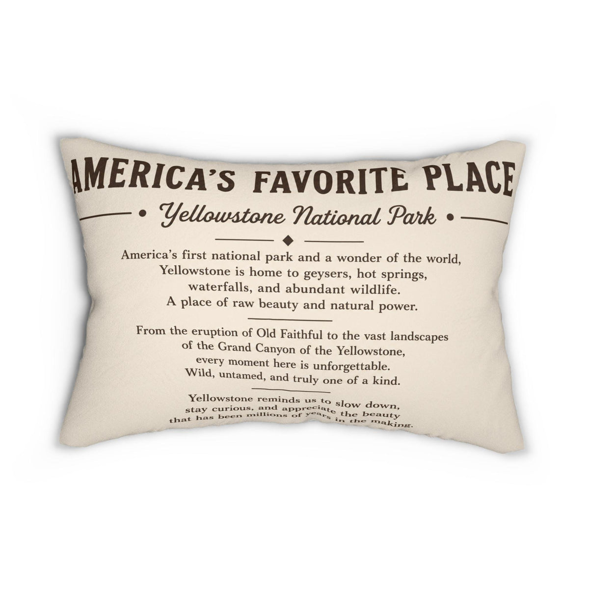 Yellowstone National Park Reversible 14x20 Lumbar Pillow | Vintage Park Sign, Rustic Cabin Lodge Decor