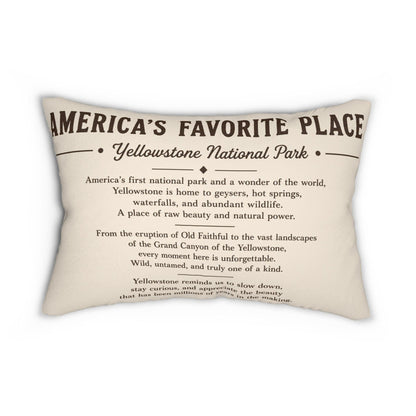 Yellowstone National Park Reversible 14x20 Lumbar Pillow | Vintage Park Sign, Rustic Cabin Lodge Decor