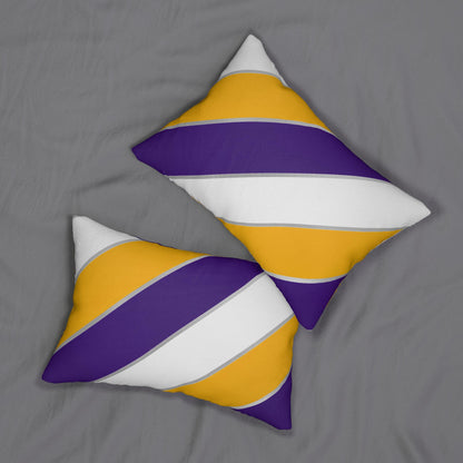 Diagonal Purple Gold White Stripes lumbar pillow | Lumbar Pillow