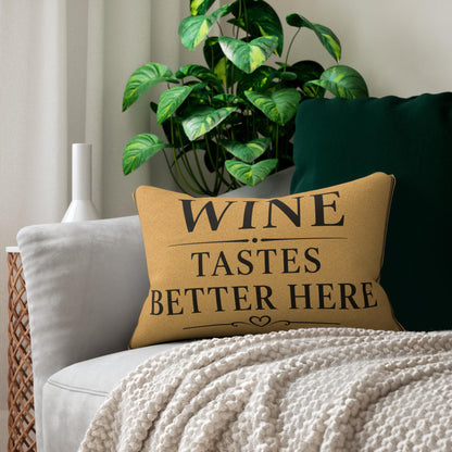Wine Tastes Better Here Lumbar Pillow | Throw Pillow