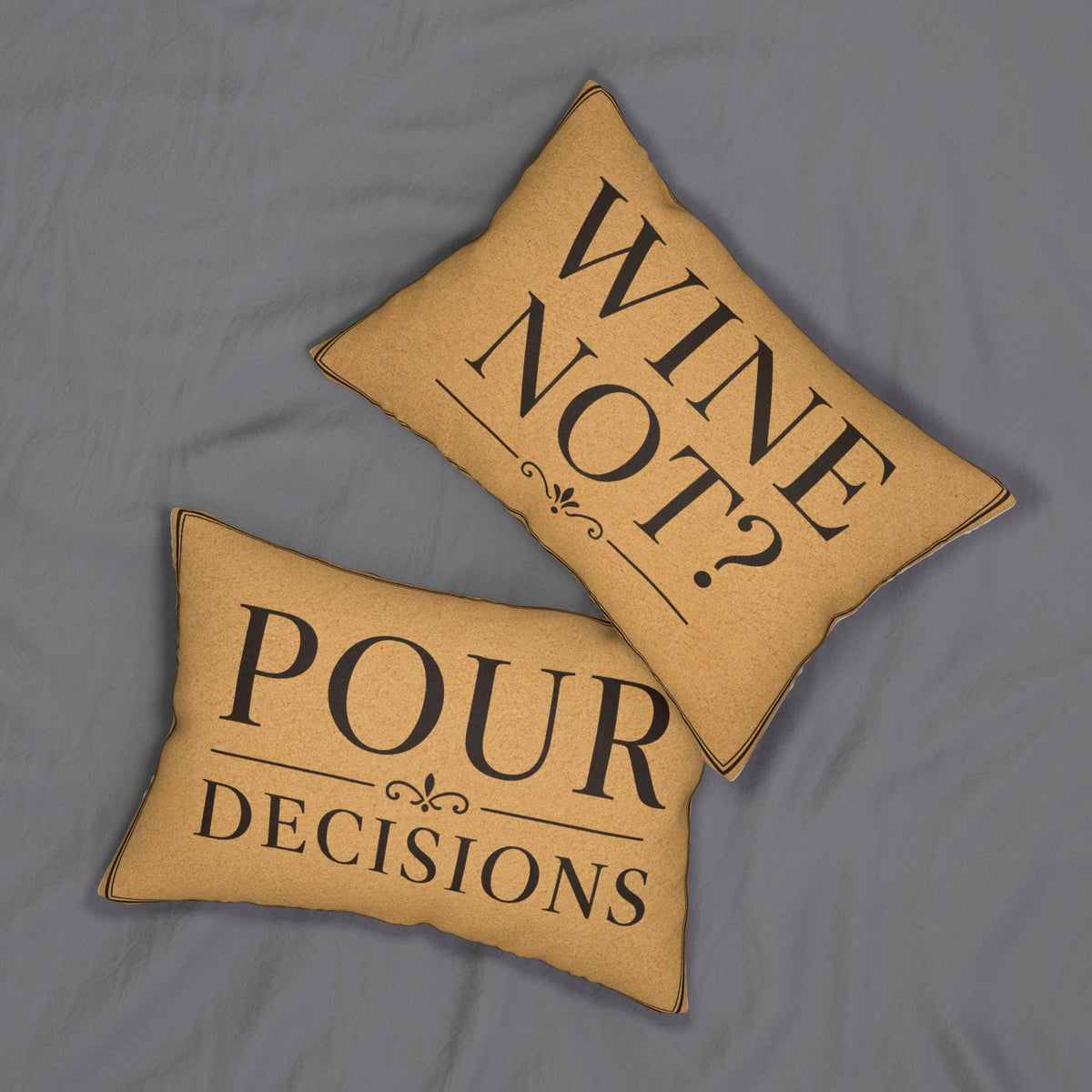 Wine Not? Pour Decisions lumbar pillow | wine pun home decor