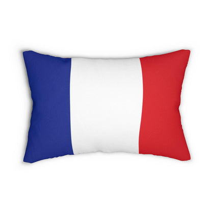 French Flag Lumbar Pillow | Tricolor Blue White Red Decorative Pillow