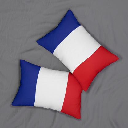 French Flag Lumbar Pillow | Tricolor Blue White Red Decorative Pillow