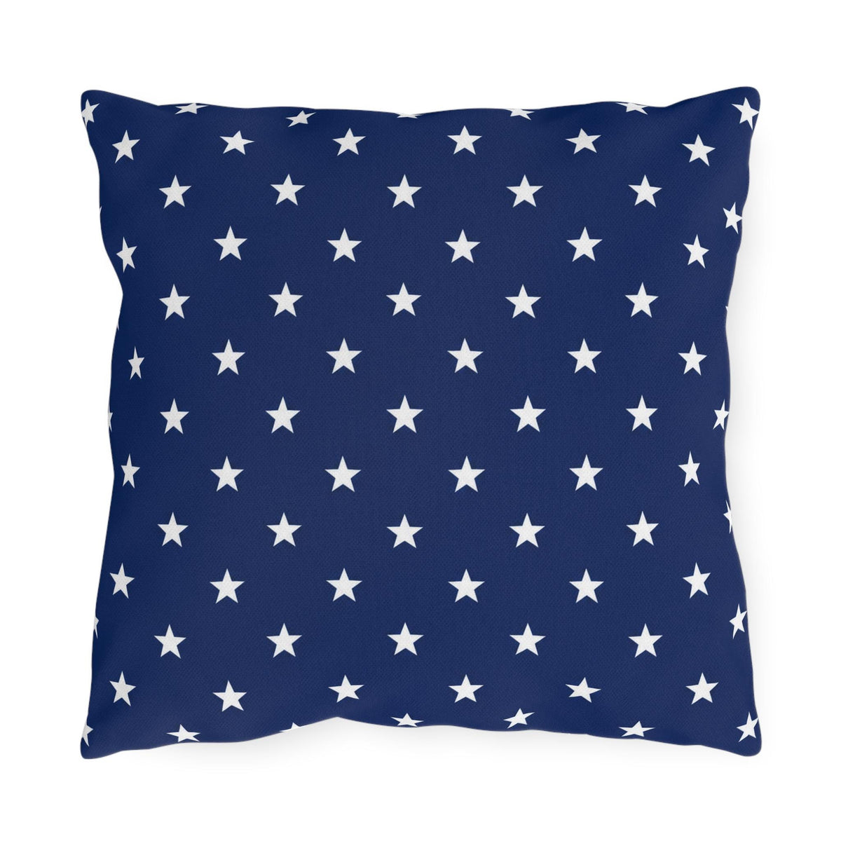 White Star Pattern Outdoor Pillow | Navy Blue Stars Patio Cushion