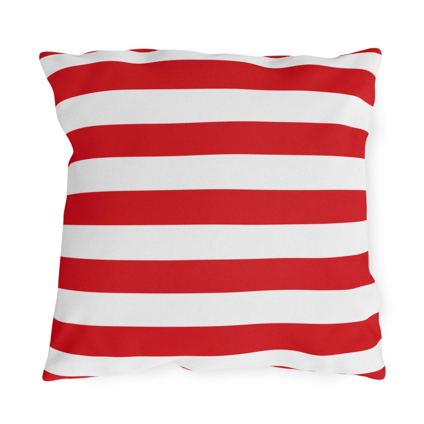 Red and White Striped Outdoor Pillows | Nautical Patio Cushion