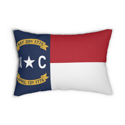North Carolina Flag Lumbar Pillow | State Seal Red White Blue Home Decor