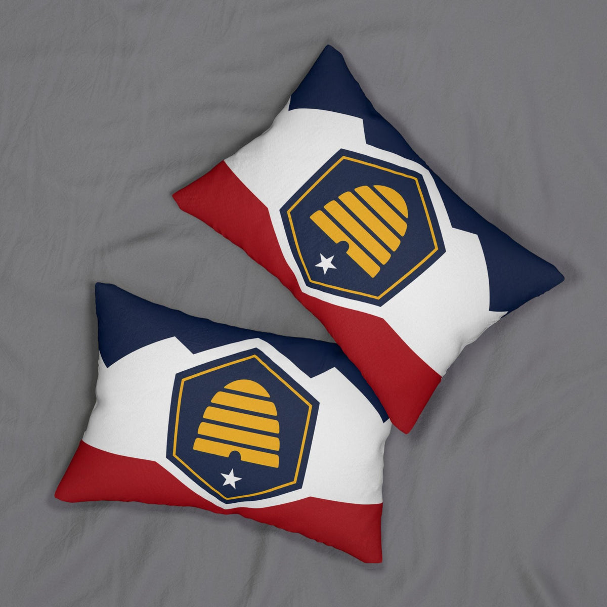 Beehive Crest Nautical Flag Lumbar Pillow | Utah State Accent