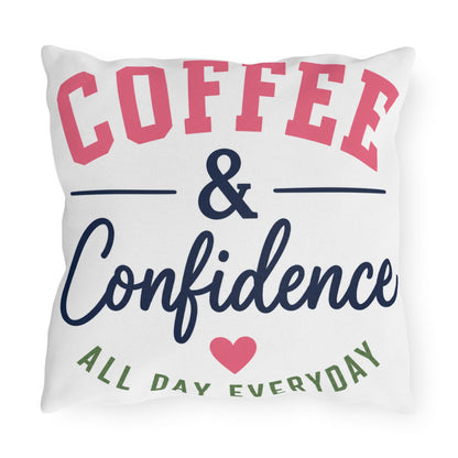Good Vibes Good Grades outdoor pillow | Coffee & Confidence outdoor pillow