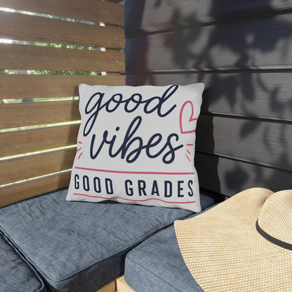 Good Vibes Good Grades outdoor pillow | Coffee & Confidence outdoor pillow