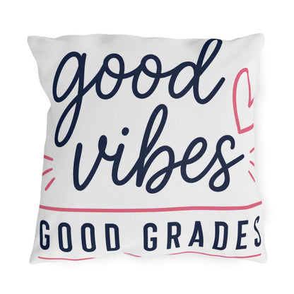 Good Vibes Good Grades outdoor pillow | Coffee & Confidence outdoor pillow