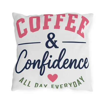 Good Vibes Good Grades outdoor pillow | Coffee & Confidence outdoor pillow
