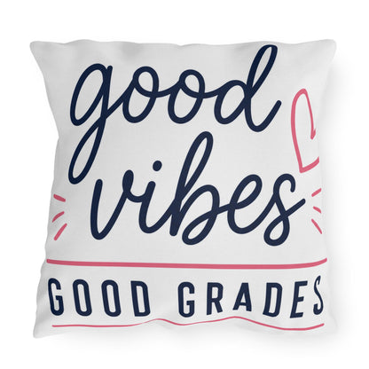 Good Vibes Good Grades outdoor pillow | Coffee & Confidence outdoor pillow