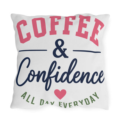 Good Vibes Good Grades outdoor pillow | Coffee & Confidence outdoor pillow