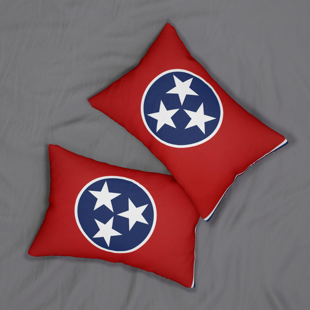 Tennessee Tri-Star Flag Lumbar Pillow | Red Blue Stars