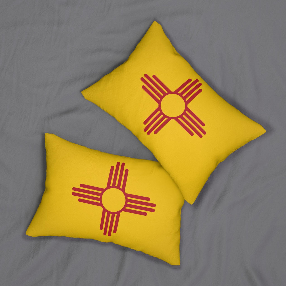 Zia Sun Symbol lumbar pillow | New Mexico inspired, yellow red