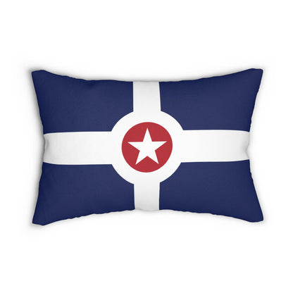 Indianapolis Flag Lumbar Pillow | Indy Circle Star Accent Pillow