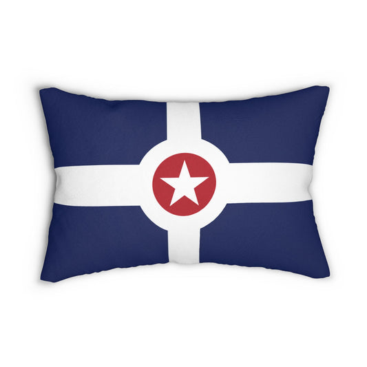 Indianapolis Flag Lumbar Pillow | Indy Circle Star Accent Pillow