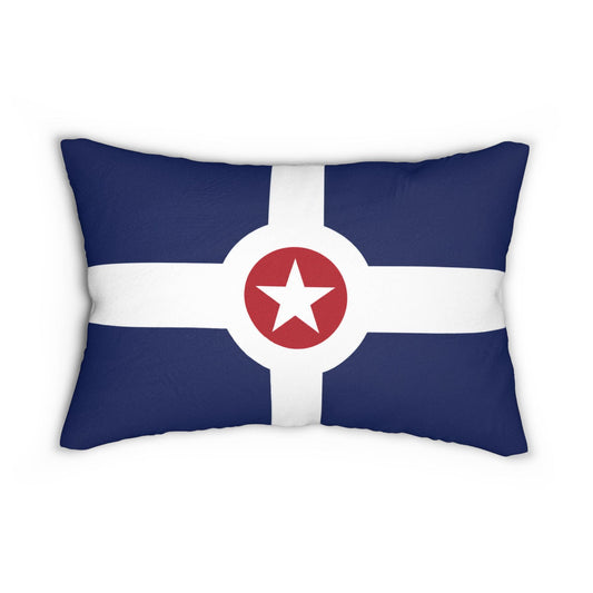 Indianapolis Flag Lumbar Pillow | Indy Circle Star Accent Pillow