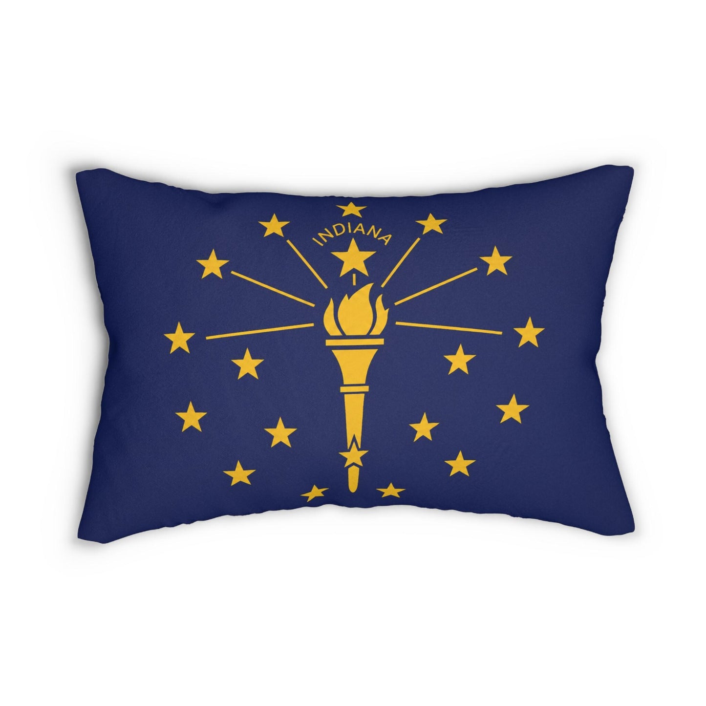 Indiana State Flag Lumbar Pillow | Torch & Stars Decorative Pillow