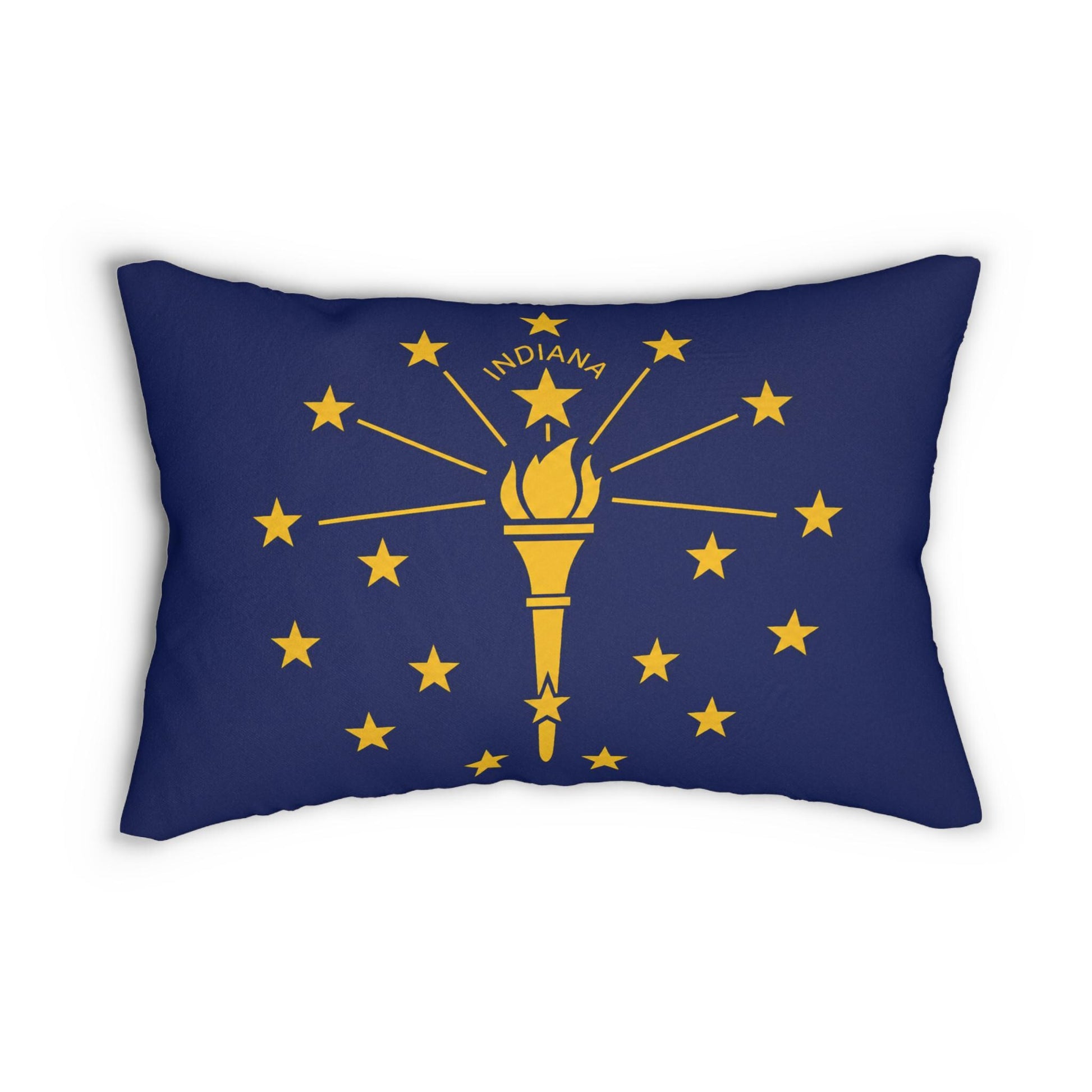 Indiana State Flag Lumbar Pillow | Torch & Stars Decorative Pillow