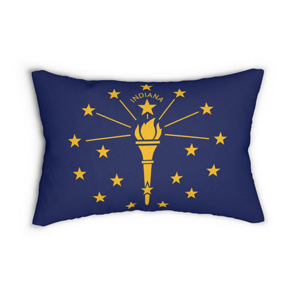 Indiana State Flag Lumbar Pillow | Torch & Stars Decorative Pillow
