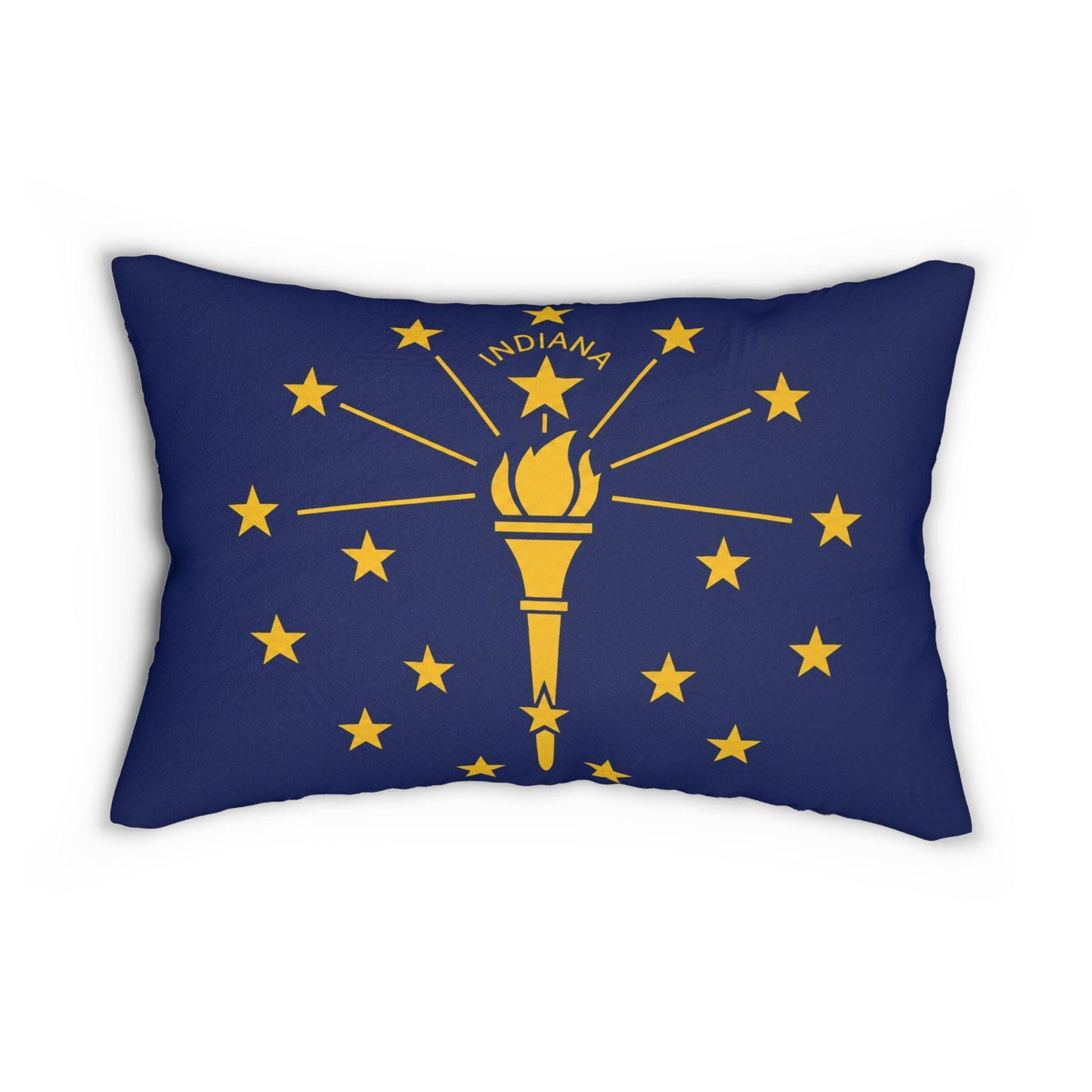 Indiana State Flag Lumbar Pillow | Torch & Stars Decorative Pillow