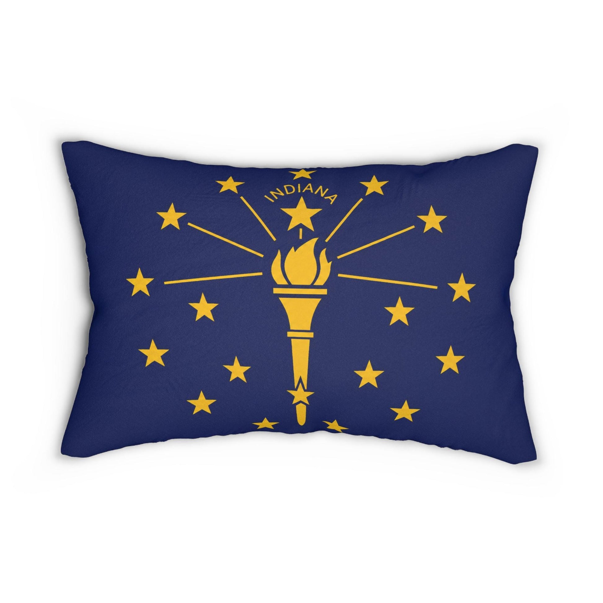 Indiana State Flag Lumbar Pillow | Torch & Stars Decorative Pillow