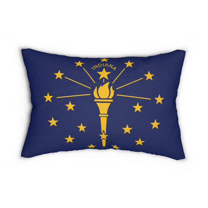 Indiana State Flag Lumbar Pillow | Torch & Stars Decorative Pillow