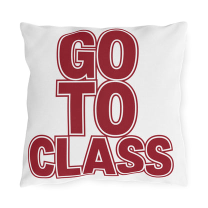 Go To Class Call Your Mom pillow | Outdoor Pillow, Burgundy Block Letter Design