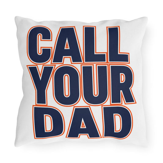 Go To Class Call Your Dad Navy Orange Outdoor Pillow | Dorm Patio Accent