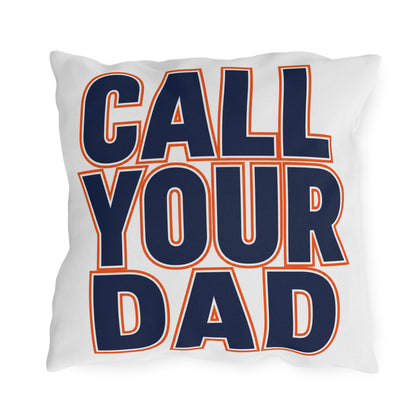 Go To Class Call Your Dad Navy Orange Outdoor Pillow | Dorm Patio Accent