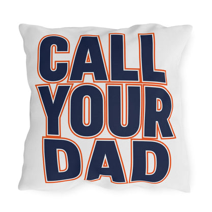 Go To Class Call Your Dad Navy Orange Outdoor Pillow | Dorm Patio Accent
