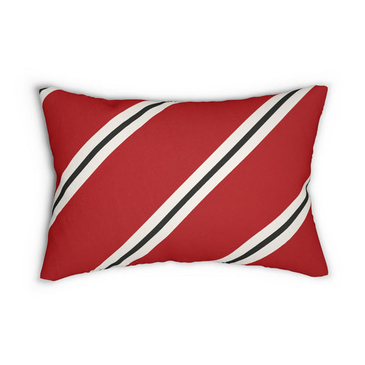 Class of 2026 Lumbar Pillow | Red Striped Spun Polyester Accent Pillow