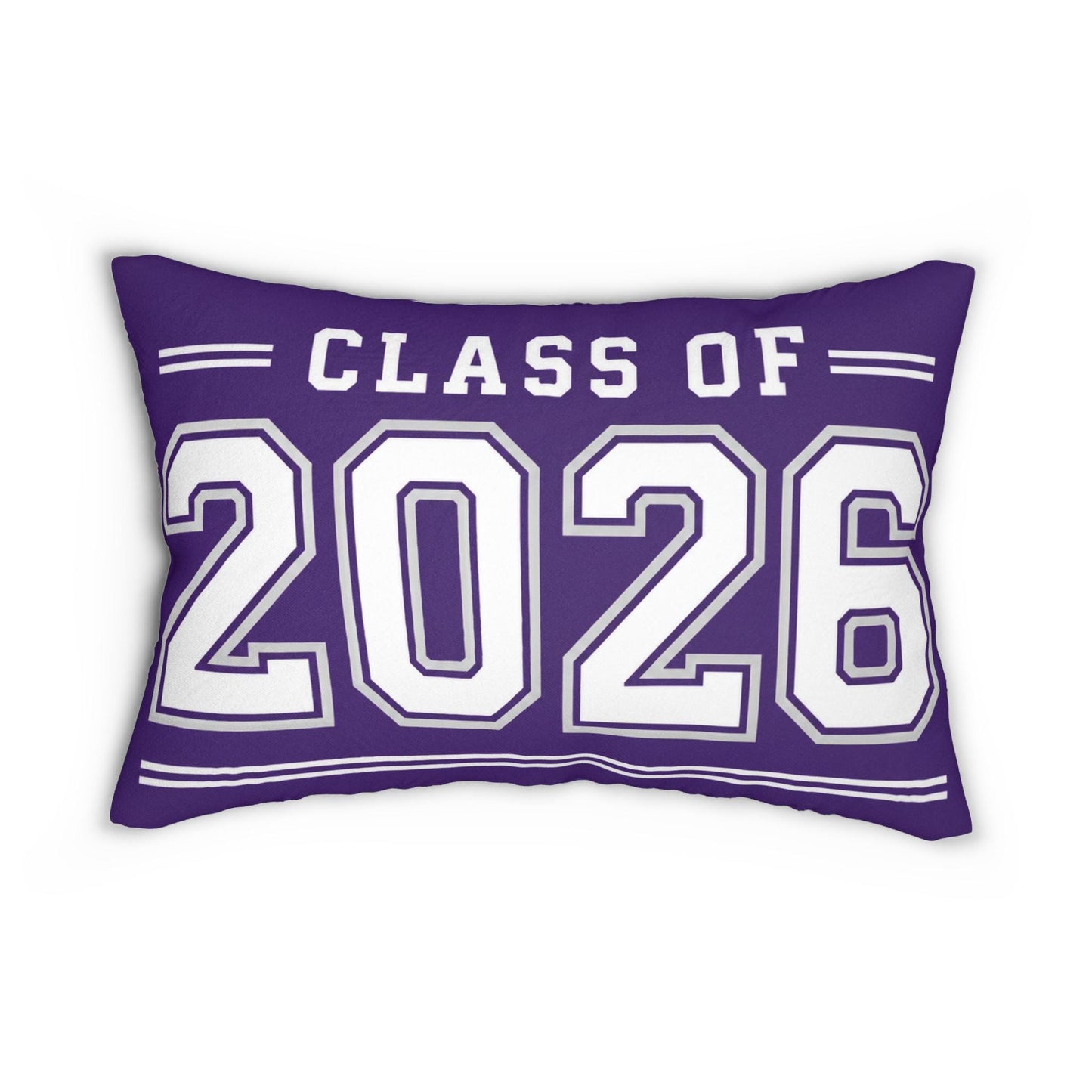 Class of 2026 Purple Graduation Lumbar Pillow | School Dorm Room Pillow