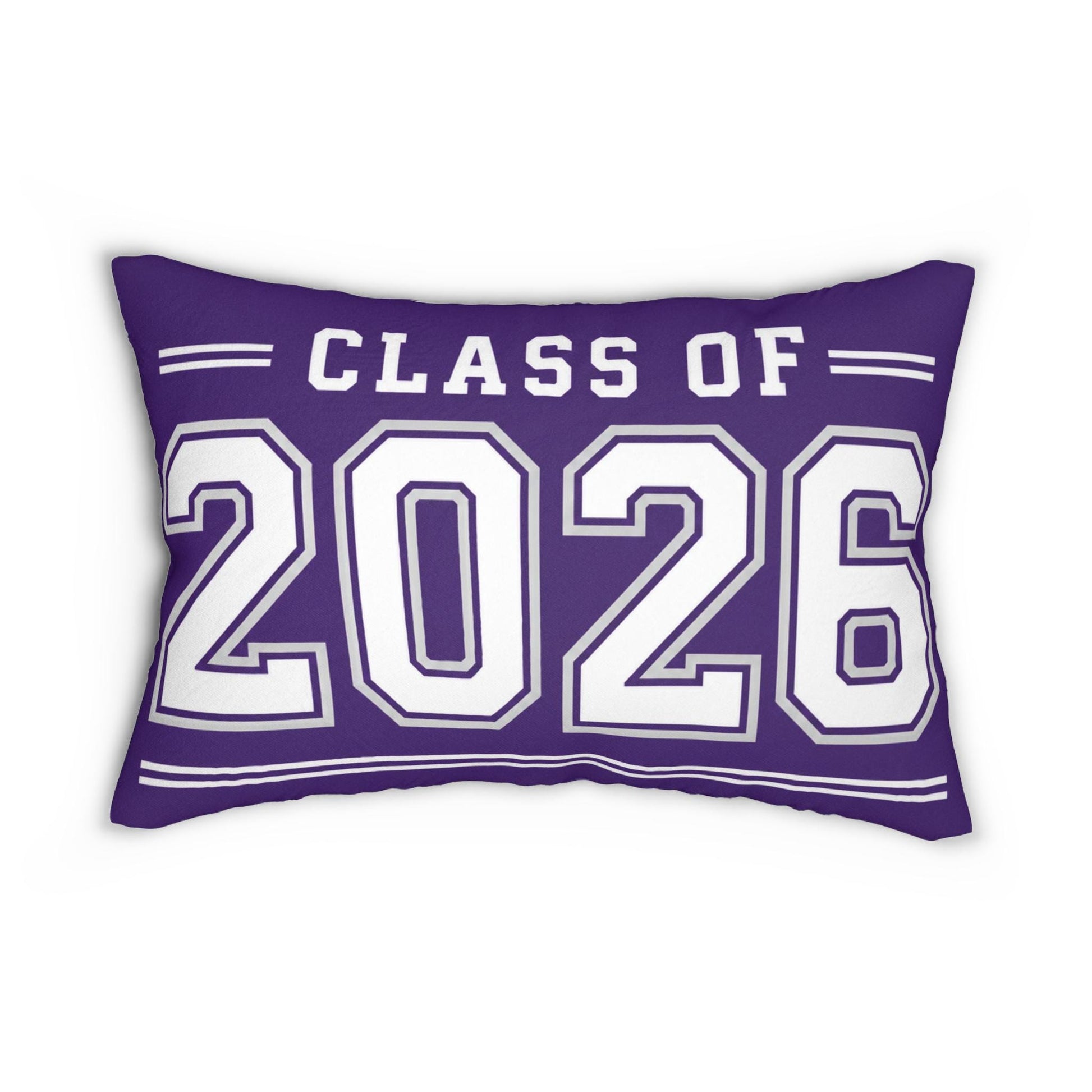 Class of 2026 Purple Graduation Lumbar Pillow | School Dorm Room Pillow
